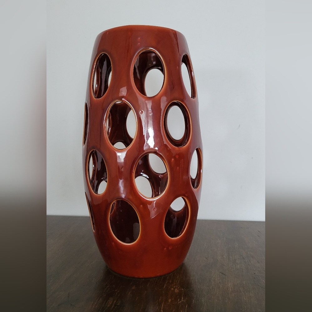 Modern Brown Ceramic Vase 14"
